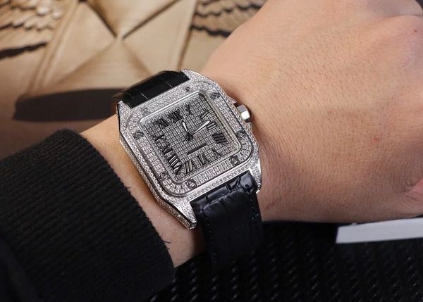

The late t luxury high grade men fully automatic full drilling leather watchband watch 40mm