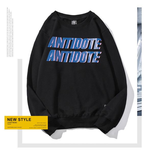 

men hoodies designer fashion letter print hoodie 2019 explosion trend mens solid color long sleeve sweater luxury hoodie for women, Black