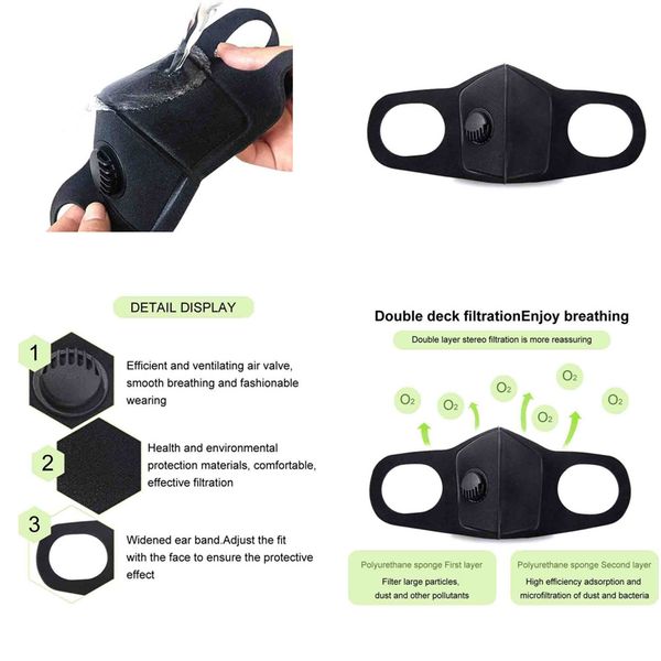 

mask anti-dust smoke gas and allergies adjustable &reusable kn95 protection with filter for women man pm2.5 activated carbon filter for face