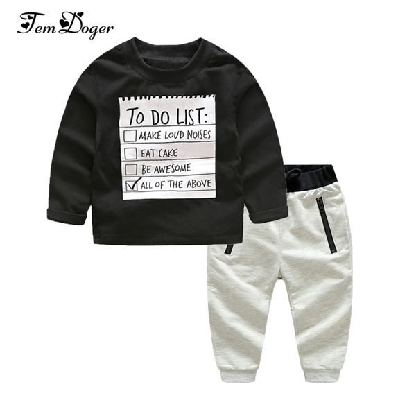 

tem doge boy clothing sets winter autumn baby boys clothes long sleeve letter t-shirt+pants 2pcs sports suit kids casual clothes, White