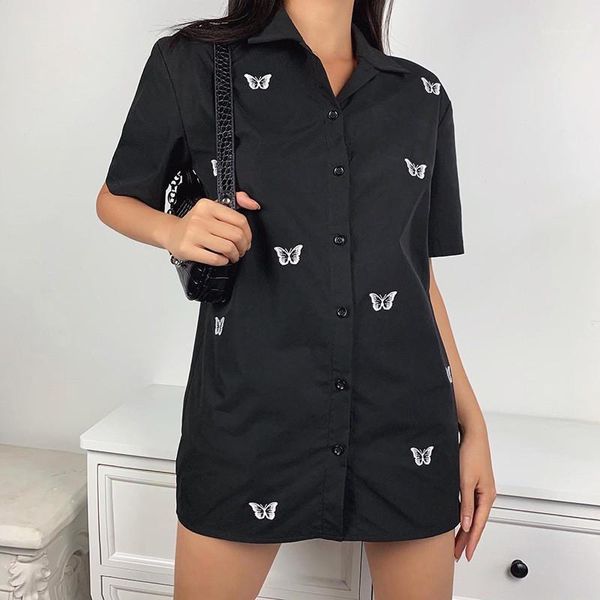 

длинные повседневные женщины tshirts с коротким рукавом нагрудного воротника вскользь тройники бабочка печати дизайнер женщины tshirts сыпуч, White