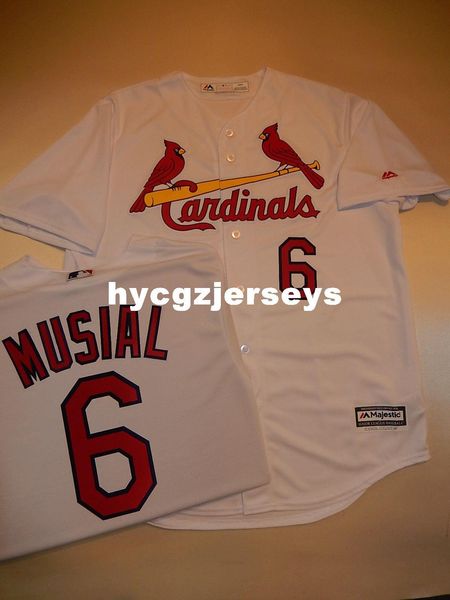 

baseball sc #6 stan musial sewn shirt jersey white new mens stitched jerseys big and tall size xs-6xl for sale, Black;blue