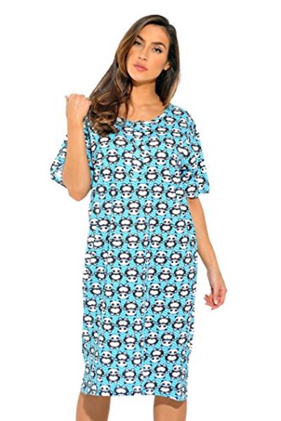 

just love short sleeve nightgown sleep dress women, Black;gray