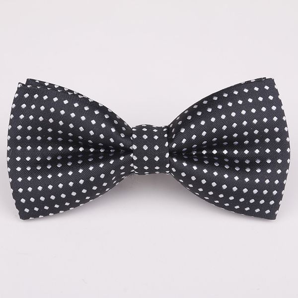 

mantieqingway kids polyester bow tie children candy color polka dots necktie fashion baby boy girl wedding accessories bowties, Black;gray
