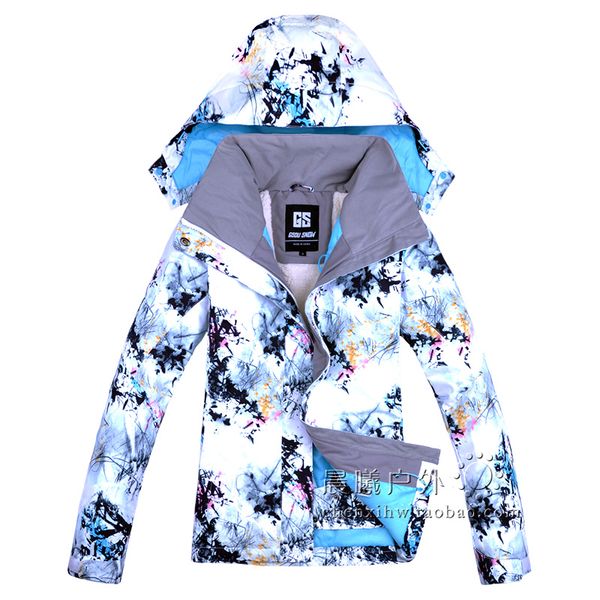 

2019 gsou snow women ski jacket skiing snowboard clothing windproof waterproof outdoor sport wear female coat hooded thicken new