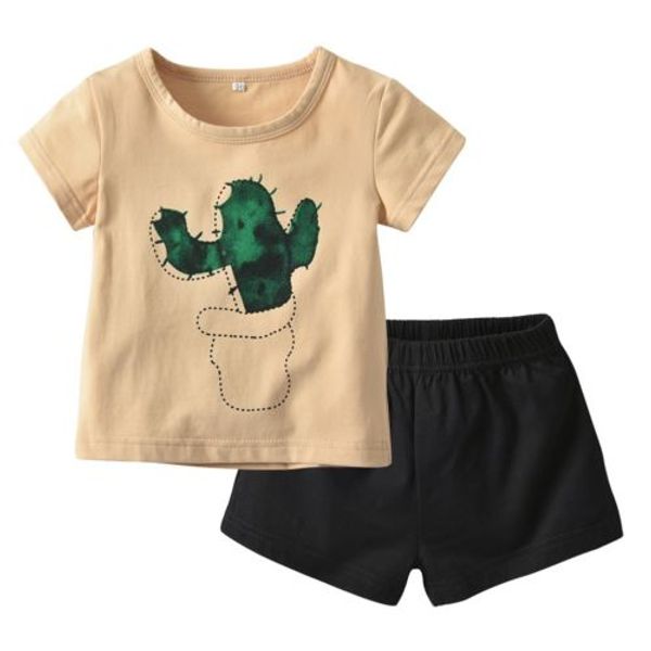 

Pudcoco 2pcs Clothes Set Newborn Toddler Kids Baby Boy Outfit Clothes Cactus Printed T-shirt Shorts Clothes