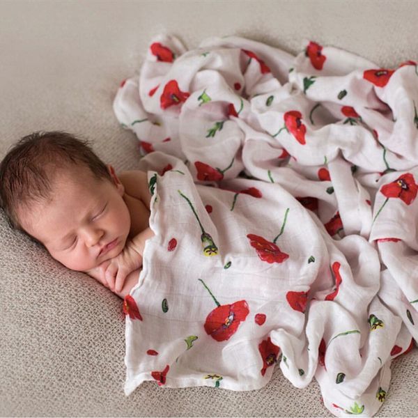 

pink swan 100% organic cotton rose red muslin baby blankets bedding infant swaddle towel for newborns swaddle blanket baby wrap