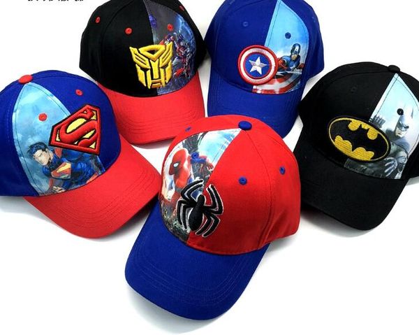 

1pcs cartoon kids avengers Batman superman spider-man Fashion Sun Hat Casual Cosplay Baseball Cap children party gifts 50-52cm