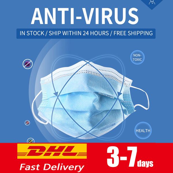 

50 pcs disposable face masks thick 3-layer masks with earloops for salon, home use comfortable in stock mask