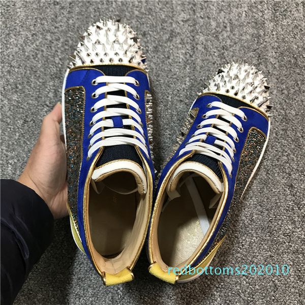 

designer shoes man women red bottoms spike flat no limit sneakers fashion italy dress shoes size 35-46 r10, Black