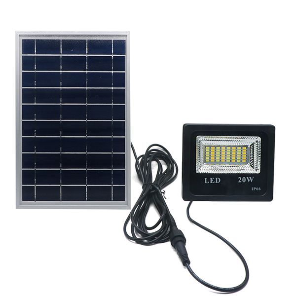 20W luce di inondazione solare doppio colore esterno impermeabile parete di sicurezza da giardino luce di inondazione a LED ad energia solare con telecomando