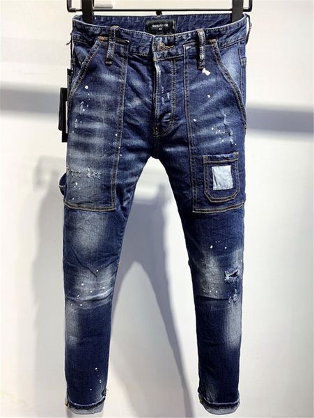 

dsquared2 dsq2 ss20 новое прибытие d2 высокое качество brand дизайнерские мужчины denim прохладный guy джинсы вышивка брюки мода дыры брюки, Blue