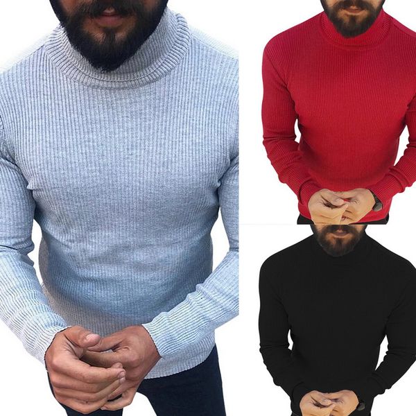 

shujin men turtleneck sweater slim fit knitted pullover 2019 autumn basic men skinny mens sweater streetwear, White;black