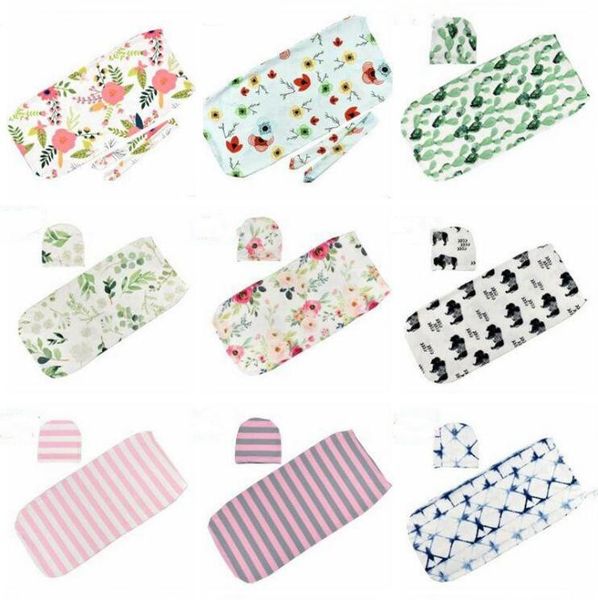 

baby sleeping bags newborn swaddle infant milestone blanket headband toddle soft cotton cocoon sleep sack printed floral sleeping bags lt76