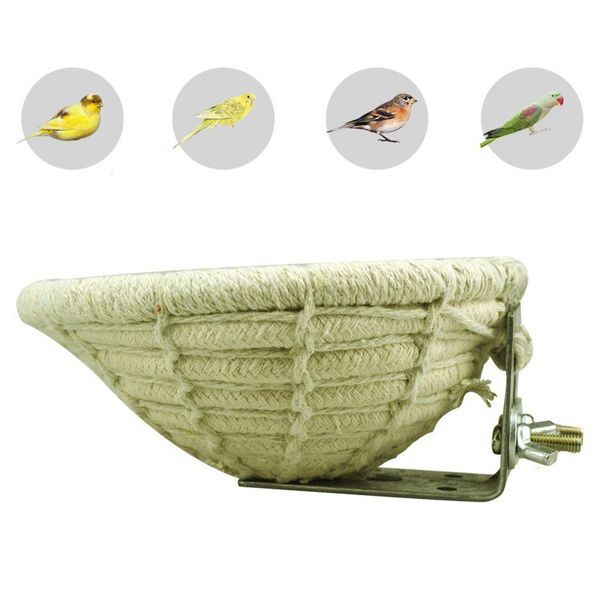 

manual braided hemp rope bird nest bed multi-purpose artificial finch nest bird house for parrot hamster pet bed nest supplies other bird su