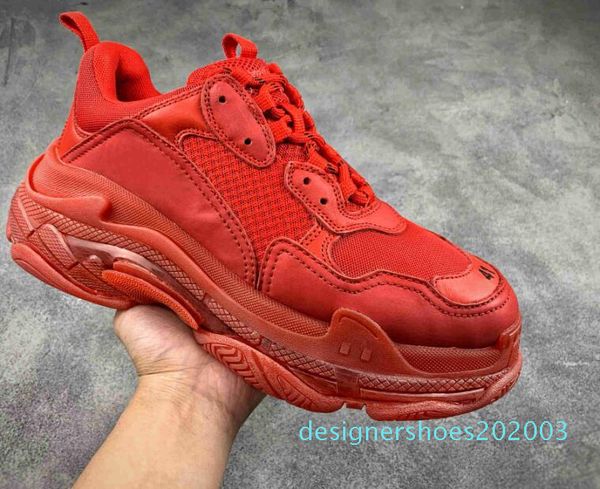 

wholesale fw retro triple s sneaker mens fashion vintage kanye west old grandpa trainers luxury designer mens womens casual size 36-45 d03, Black