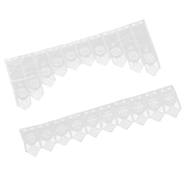 

1 set elegant lace cafe kitchen curtain set floral print curtain tier swag set