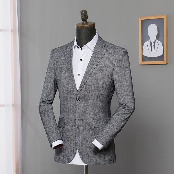 

suit men 2019 spring new fashion british style gray plaid youth korean version of the handsome small suit jacket male, White;black