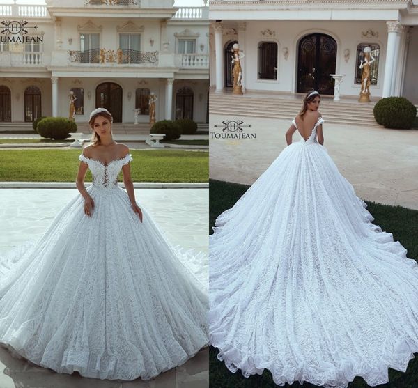 

2019 новый элегантный с плеча полный кружева свадебные платья с коротким рукавом спинки дешевые свадебные платья свадебные платья, White