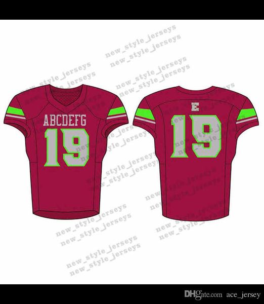 

16Men 2019 Youth Football Jerseys Army Green Wine Red Embroidery Logos Stitched Custom Any name Any number Jerseys