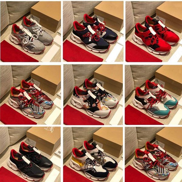 

2020 fashion luxury red bottom men women casual shoes spikes rivets rhinestone dress party walking shoes sneakers chaussures de sport, Black