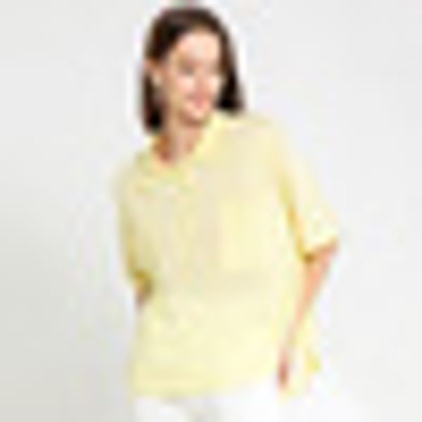 

women shirt fashionable linen yellow 3/4 sleeve lapel shirts summer, White