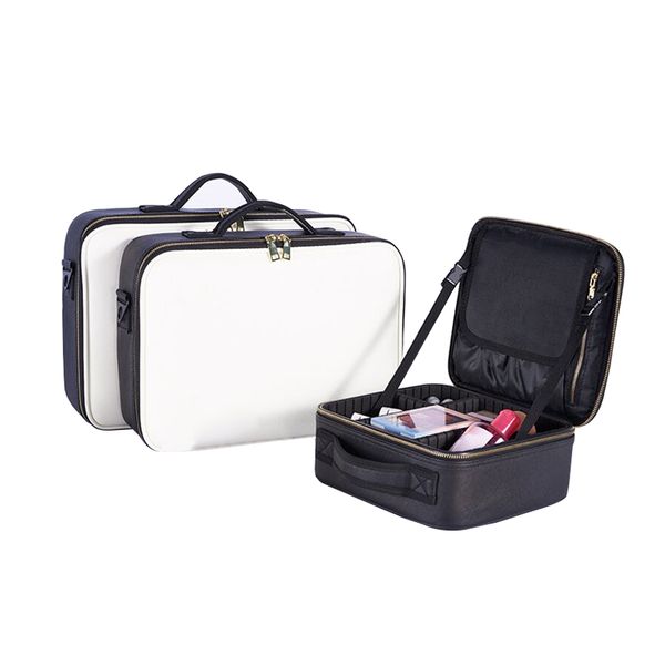 

professional cosmetic bag zipper make up box beauty case toiletry brushes organizer beautician necessary travel accessories