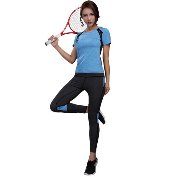 

yoga outfits women professional sportswear set gym fitness clothes tennis shirt+pants running leggings workout sport suit tracksuit, White;red