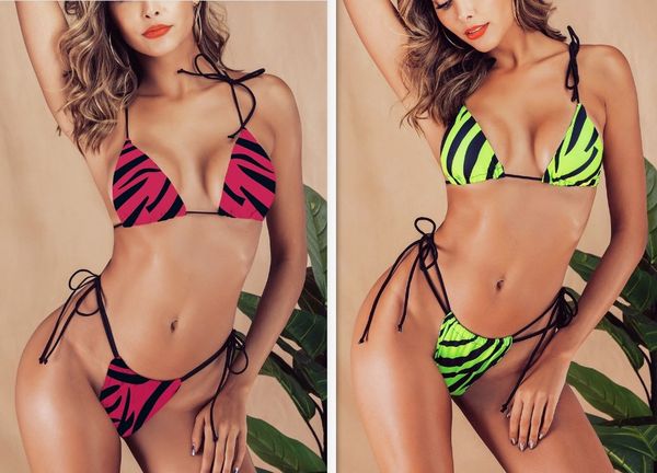 

explosion triangle bag swimsuit zebra pattern bikini new leopard animal print lady system with swimming suit sell, White;black