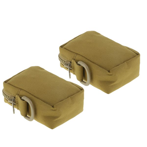 

2pcs molle belt pouch tan hanging waist bag small gadget utility pouch