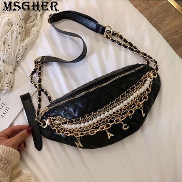 

msgher diamond-shaped metal chain beading letter female personality designed handsome shoulder bag pocket new women bag wb2672