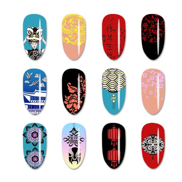 

beautybigbang nail stamping plates stainless steel chinese elements nail art design image plates stencil accessories tools, White