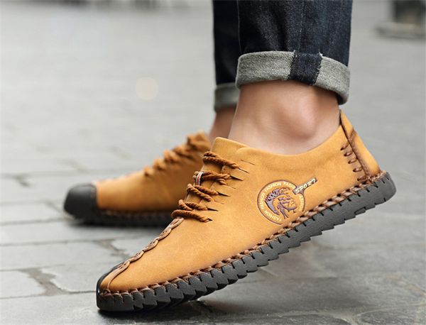 

2020 men's shoes korean spring and autumn breathable casual men's shoes low to help wild black brown yellow size 40-45