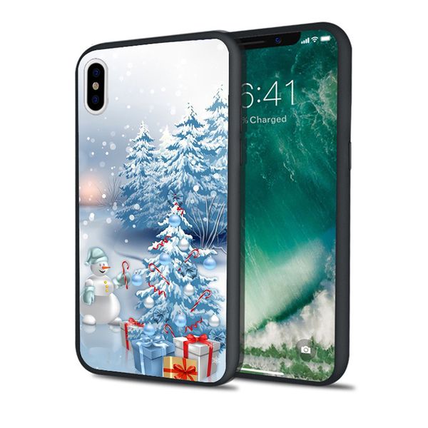 

capa luxury merry christmas snowman phone case for iphone 11 pro xs max xr 8 7 6s plus 5s se 5 case black soft silicone tpu cover.