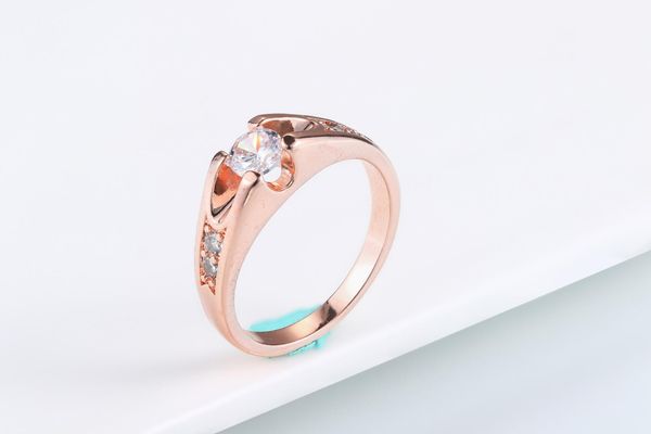 

rose gold color assembly anel feminino bijoux aneis 0.5 ct engagement ring zirconia jewelry rings for women wedding jewelry ring, Slivery;golden