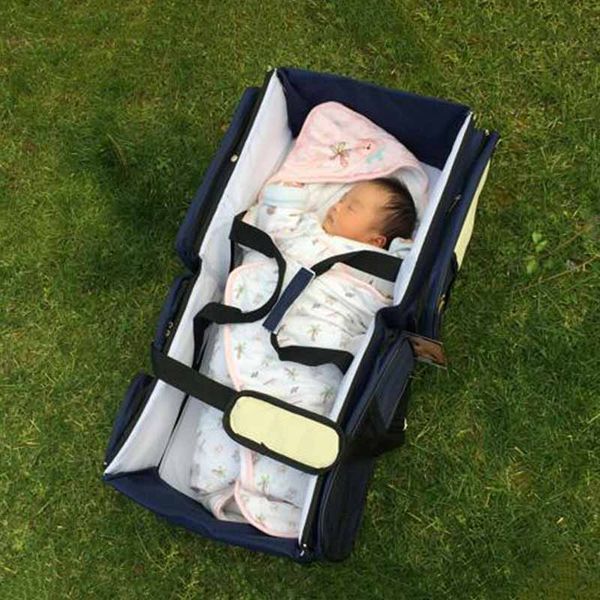 

multi-function portable folding baby travel crib bed two using mummy packing bag for newborns safety outdoors baby carry cot