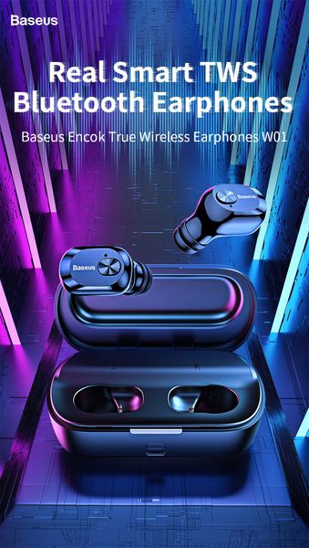 

baseus w01 tws bluetooth earphone wireless headphone bluetooth 5.0 stereo bass wireless earphones with hd microphone for phone