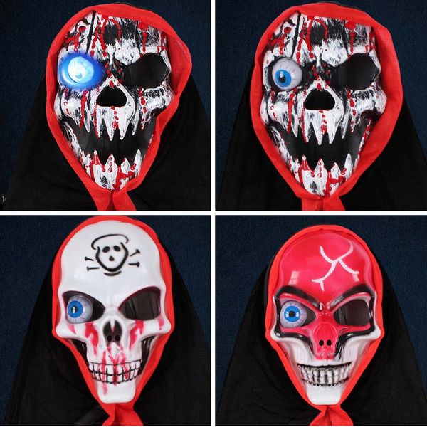 

led light halloween horror mask vampire skull eye ball masks cosplay costume theme makeup performance masquerade full face party mask dhl