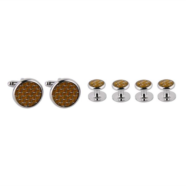 

genboli 4pcs fashionable design men vintage stainless steel sleeve cuff links button wedding party shirt cuff links cufflinks, Silver;golden