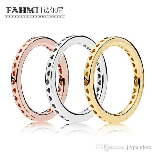 

fahmi 100% 925 sterling silver original logo heart ring gemstone ring rose gold 14k gold ladies party jewelry 187133 19713345 ing, Slivery;golden