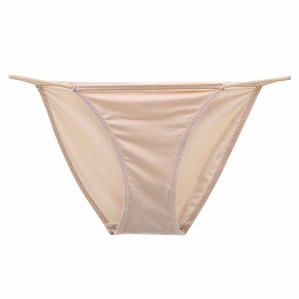 

ice silkunderwear women low waist breathable soft briefs panties solid seamless g string underpants seamless new arrival, Black;pink