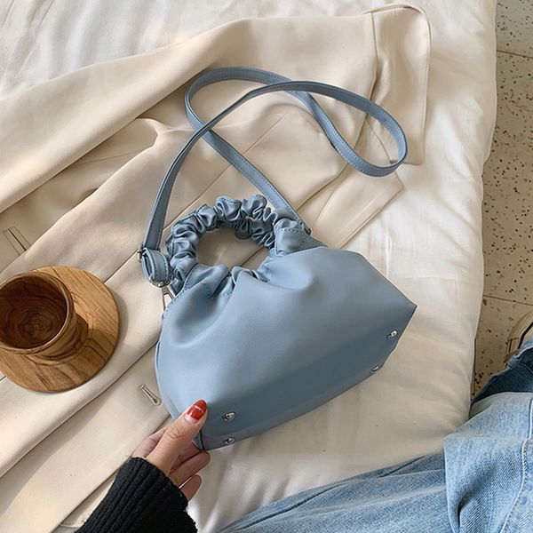 

pu leather cloud tote bags for women 2020 solid color shoulder messenger bag female handbags and purses travel totes