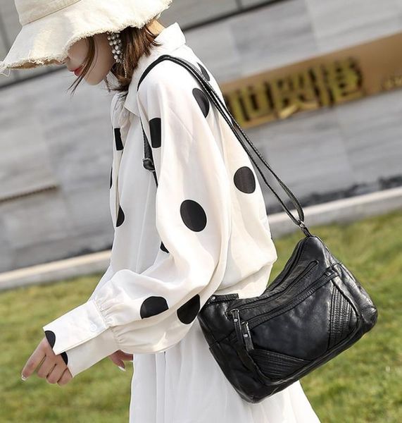 

2020 new style korean-style washed leather women's middle-aged mom women's bag purses and handbags bucket bag tote