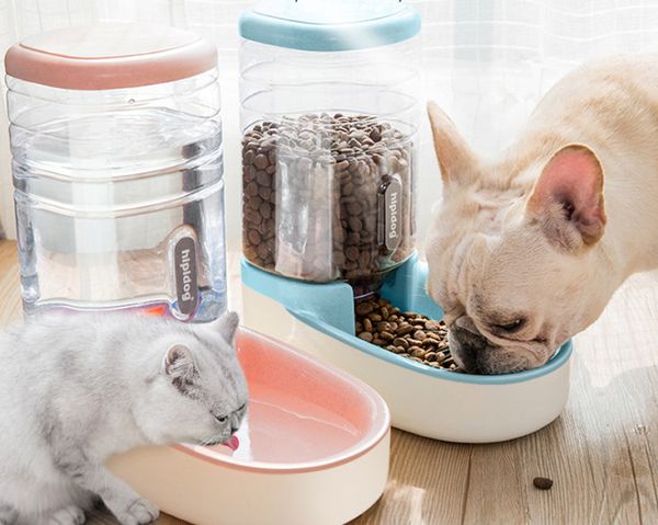 Der neueste 3,8 l Haustier-Automatik-Futterspender für Haustiere, Katzen, Hunde, automatische Tränke, Hundenapf, Katzenbecken, Wasserfütterungskombination, Aufbewahrungseimer