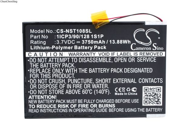 

cameron sino 3750mah battery 1icp3/90/128 1s1p for nuvision 10.1", tm1088c