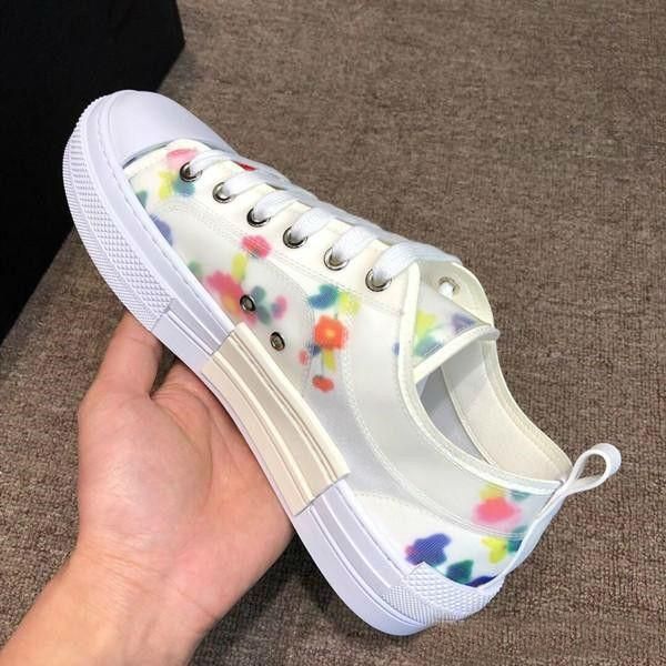 

wholesale 19ss flowers technical canvas b23 b24 high sneakers in oblique mens brand b23 designer shoes womens fashion sneakers e4, Black