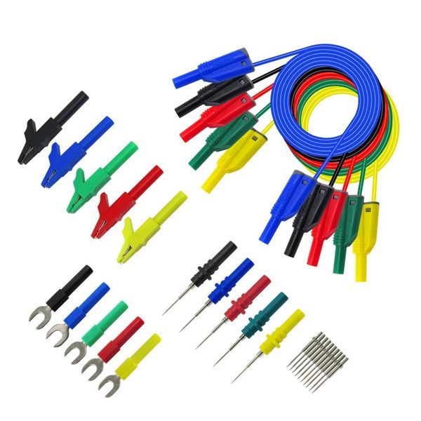 

p1050b 4mm stacked banana plug test lead kit for multimeter alligator clips u-type harpoon & puncture test probe