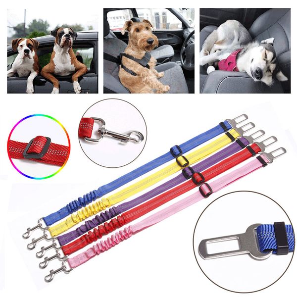 

seatbelt harness leash clip adjustable bungee buffer dog car seat belt safe leads nylon dog seat belt 8.28