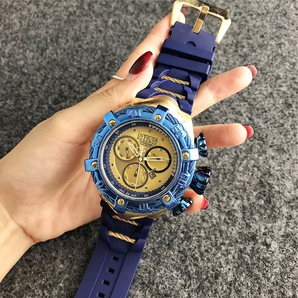 

Горячие INVICTAS Спортивный Календарь Кварцевые мужские Часы DZ7333 56 ММ Большой Провод Циферблат PU Пояс Бесплатная Доставка