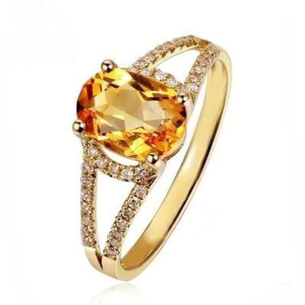 

fashion korean style jewelry; the size of this yellow crystal gemstone 14k gold ring is 6 7 8 9 10, Golden;silver